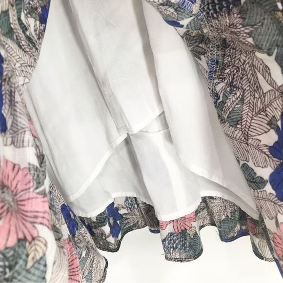 Anthropologie Lost + Wander Floral Ruffle Edge Wrap Style Mini Dress NEW no belt - Picture 12 of 16
